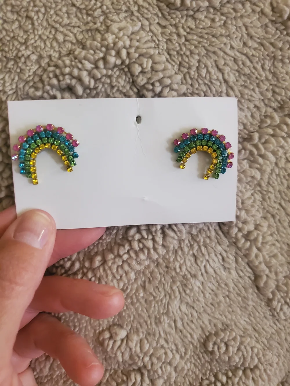 Beaded & Rhinestone Statement Earring Set Turquoise, Silver, Multicolor Set Of 5